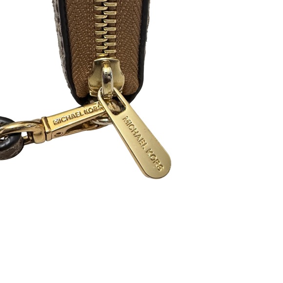 MICHAEL Michael Kors Electronic Sand Brown PYTHON LEATHER Wallet Wristlet - Picture 6 of 8